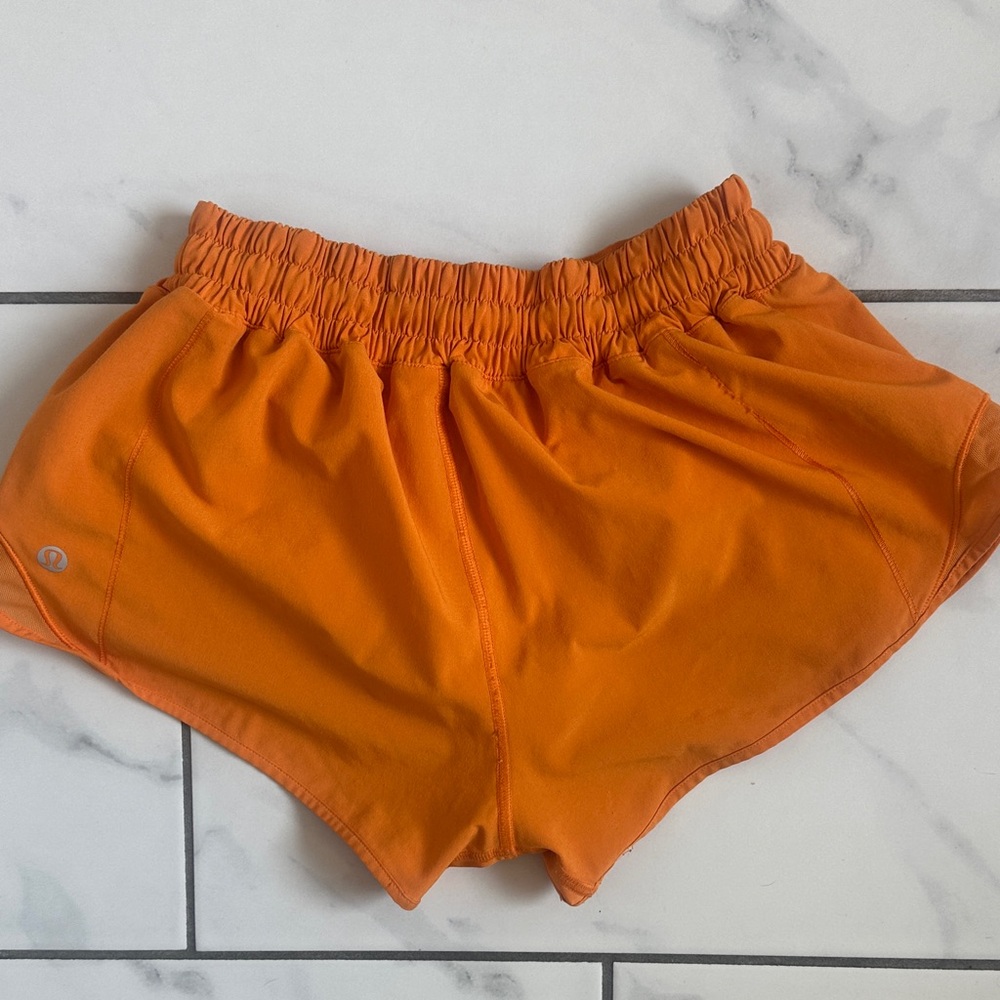 Lululemon Hotty Hot 2.5” Lined Orange Shorts